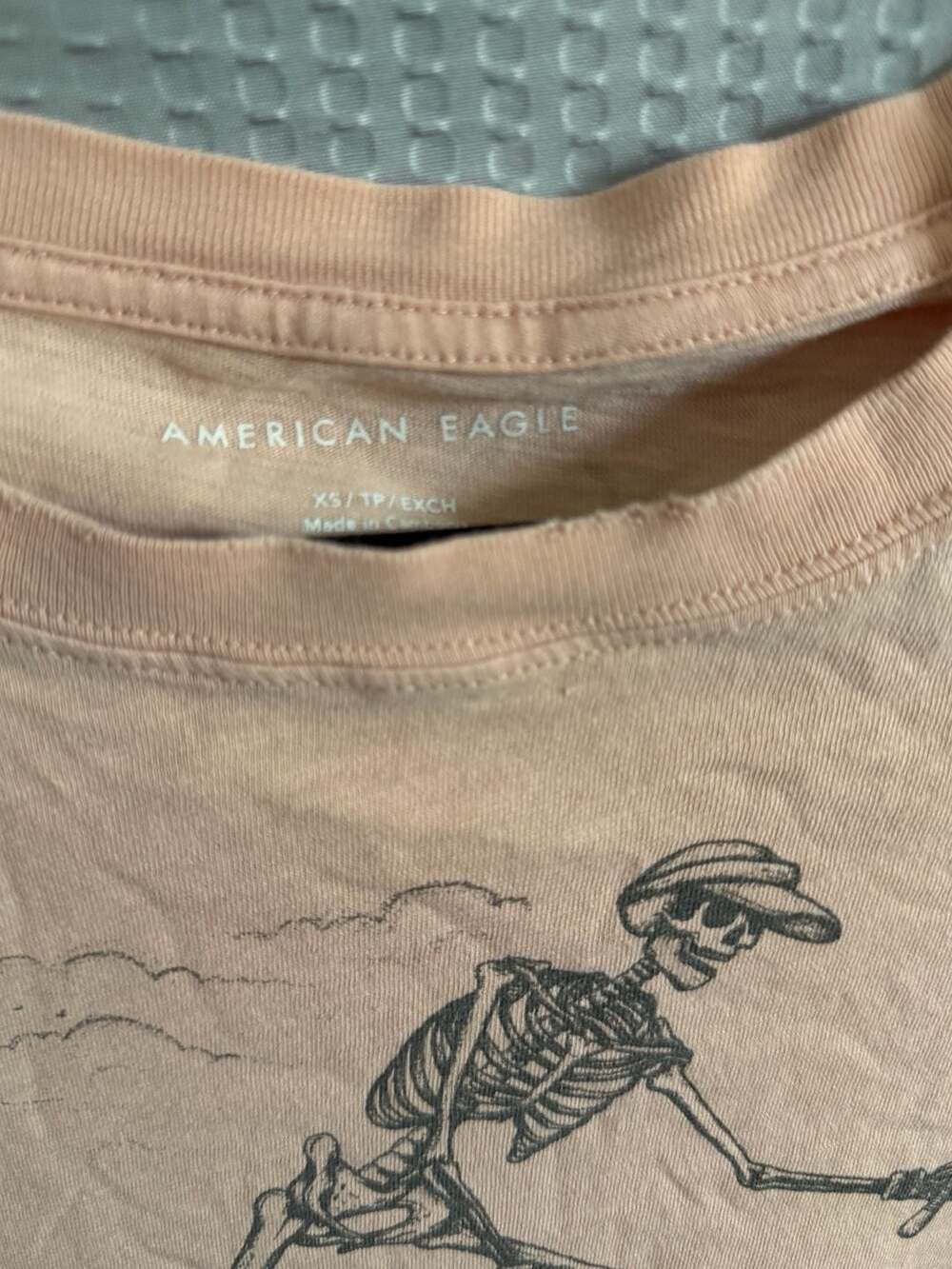 American Eagle Oversized Skeleton Tennis Graphic T-Shirt - Picture 2 of 2
